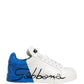 White Blue Lace Up Low Top Sneakers Shoes