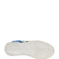 White Blue Lace Up Low Top Sneakers Shoes