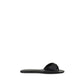 Black Calf Leather Bos Taurus Flat Sandals