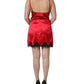 Red Black Lace Lingerie Short Chemise Sleepwear