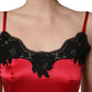 Red Black Lace Lingerie Short Chemise Sleepwear