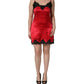 Red Black Lace Lingerie Short Chemise Sleepwear