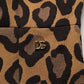 Brown Leopard Jacquard Knee Length Dress