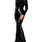 Black Bodycon Mermaid Sequinned Gown Dress