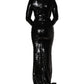 Black Bodycon Mermaid Sequinned Gown Dress