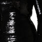 Black Bodycon Mermaid Sequinned Gown Dress