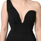 Black One Shoulder Neckline Long Gown Dress
