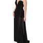 Black One Shoulder Neckline Long Gown Dress