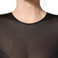 Black Sheer Long Sleeves Sheath Midi Dress