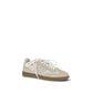 Beige Suede Leather Athletic Sneakers
