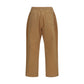 Beige Cotton Casual Pants