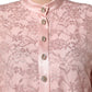 Pink Corded Floral Lace Kaftan Midi Dress