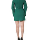 Green Viscose Long Sleeves A-line Mini Dress