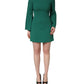 Green Viscose Long Sleeves A-line Mini Dress