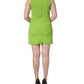 Green Viscose Sleeveless A-line Mini Dress