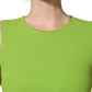 Green Viscose Sleeveless A-line Mini Dress