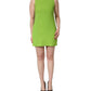 Green Viscose Sleeveless A-line Mini Dress
