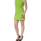 Green Viscose Sleeveless A-line Mini Dress