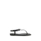 Black Rubber Flat Sandals