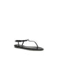 Black Rubber Flat Sandals