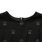 Black DG Crown Short-Sleeve Sheath Dress