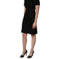 Black DG Crown Short-Sleeve Sheath Dress