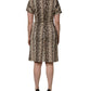 Brown DG Logo Chain Short-Sleeve Sheath Dress