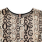 Brown DG Logo Chain Short-Sleeve Sheath Dress