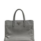 Gray Saffiano Leather Tote