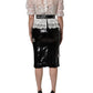 White Lace Top Embellished Black Skirt Dress