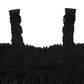 Black Viscose Fringed Sleeveless Mini Dress