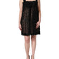 Black Viscose Fringed Sleeveless Mini Dress