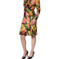 Multicolor Floral Print LongSleeve Midi Dress