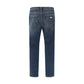 Blue Elastane Straight-Leg Jeans