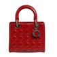 Cherry Red Patent Leather Cannage Quilting Small Lady Dior Bag