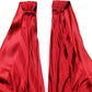 Red Plunging HalterNeck Draped Jumpsuit Dress