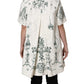 White Jacquard Garden Print Coat Jacket