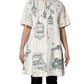 White Jacquard Garden Print Coat Jacket