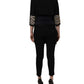 Black Single-Breasted Brocade Coat Jacket