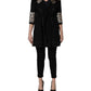 Black Single-Breasted Brocade Coat Jacket