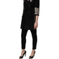 Black Single-Breasted Brocade Coat Jacket