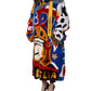 Multicolor Graffiti Print Zip Hooded Jacket