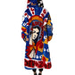 Multicolor Graffiti Print Zip Hooded Jacket