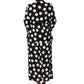 Black White Polka Dot Pajama 2 Piece Set Sleepwear