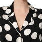 Black White Polka Dot Pajama 2 Piece Set Sleepwear