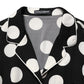 Black White Polka Dot Pajama 2 Piece Set Sleepwear