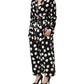 Black White Polka Dot Pajama 2 Piece Set Sleepwear