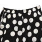 Black White Polka Dot Pajama 2 Piece Set Sleepwear