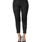 Black Cotton Mid Waist Skinny Denim Jeans