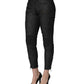 Black Cotton Mid Waist Skinny Denim Jeans